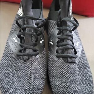 Puma Charcoal and Black Sports Sneakers